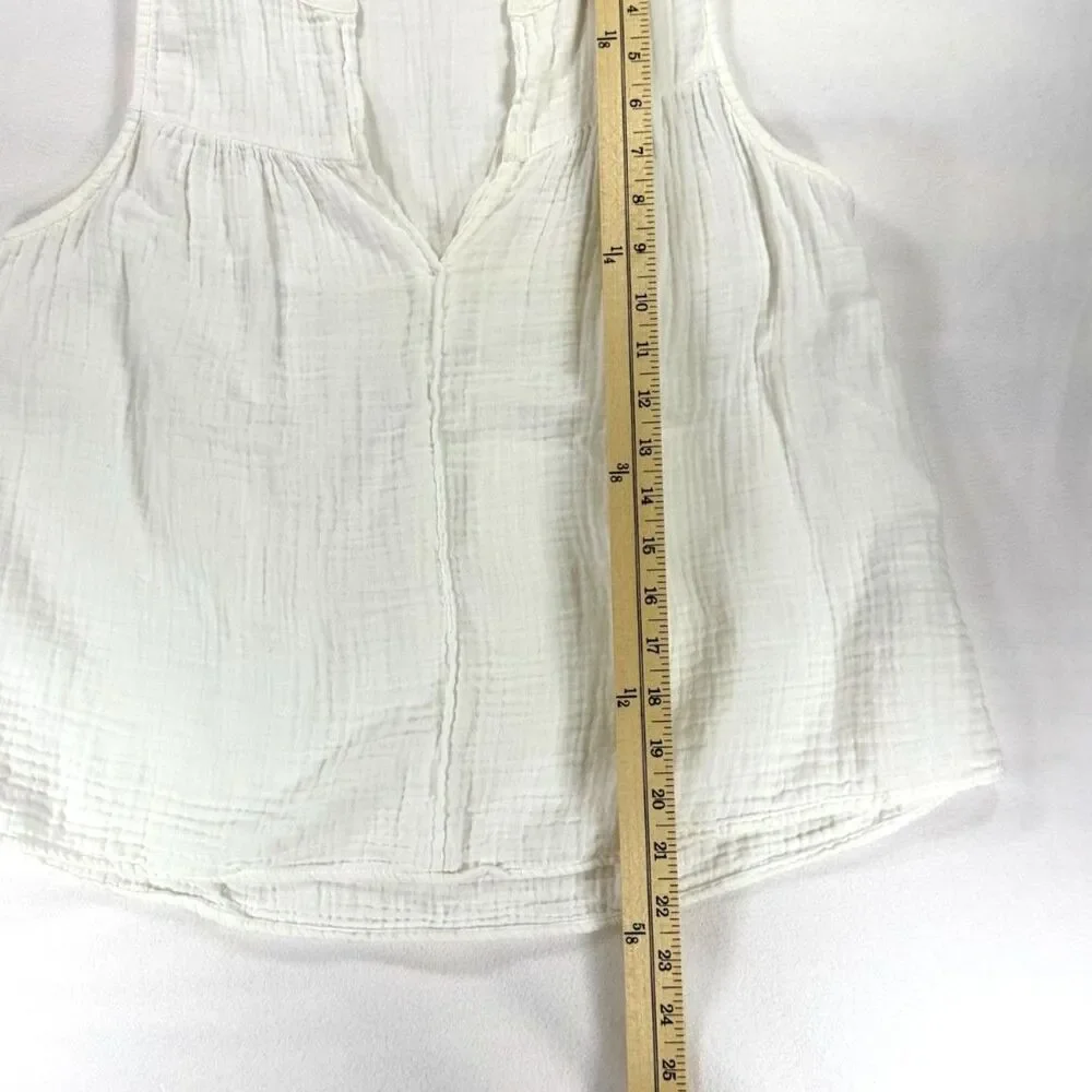 Xirena Carrie Flowy Tank Top in White Size Small 100% Cotton - Picture 6 of 7